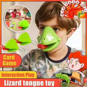 Lizard Tongue Sticking Mask Frog Interactive Toy Desktop Card Box Parent-child Party Board Game