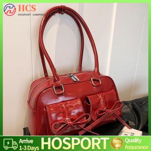 【HCS】Casual Women Shoulder Bag with Bow PU Leather Crossbody Bag for Daily Outings and Work Commuting