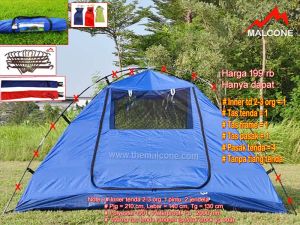 Inner tenda dome 2-3 org (1 pintu  2 jendela waterproof 190T 1500MM)