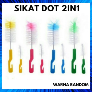 SIKAT SPONS 2IN1 PEMBERSIH SIKAT BOTOL SUSU BAYI 2 IN 1+ FREE SIKAT DOT