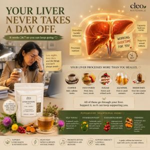 CLEO Liver Restore Tea  Caffeine-Free Herbal Detox  Bloating & Overloaded Body Support...