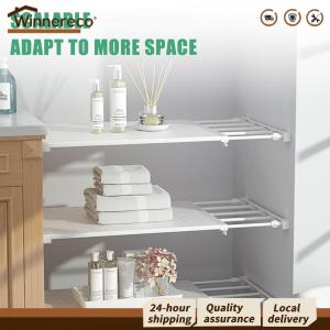 [Winnereco Flagship Mall] Expandable Storage Rack Adjustable Organizer DIY Divider Separator for Cabinet Wardrobe Cupboard Kitchen Bathroom