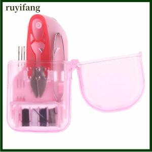 ruyifang ชุดจักรเย็บผ้าแบบพกพาขนาดเล็กพกพาสำหรับเดินทางในบ้านกล่องอุปกรณ์เย็บผ้าเข็ม