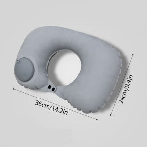 【New】Inflatable U Shape Travel Pillow Portable Neck Support Cushion for Travel Car Office Camping Sleeping Relax C1 充气u型枕