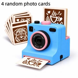 KNQ12 Các thẻ có thể thay thế. Máy ảnh Latte in 3D Hài hước Phong cách cổ điển Máy ảnh in bột cà phê Di động Bao gồm khuôn tô Bộ dụng cụ vẽ latte art DIY Quầy cà phê tại nhà