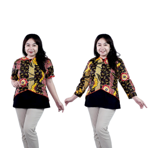 Atasan Batik Jumbo Wanita Kerja Blouse Big Size Wanita S-M-L-XL-2L-3L-4L-5L-6L-7L Blus Jumbo Kerja Seragam Batik / Atasan Batik Kantor Bahan Katun Big LD 140 / Pakaian Batik Kekinian Model Terbaru Modern / Batik Formal Kasual Modis Wanita Jumbo