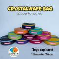 Tas bekal CWL polos cap karet zipper bunga es // Tas bulat. 