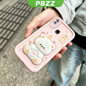 Feadship Case for vivo v9 y95 y91 y91i phone casing Softcase Silicone shockproof Cover new design aesthetic with holder 360 °   rotate cute pink Bear for grils JTXX1