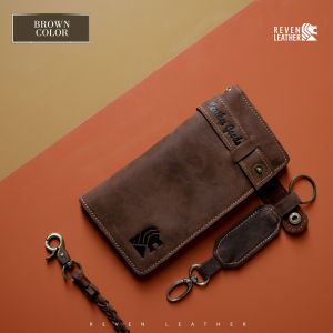 Dompet Pria REVEN VINTAGE WALLET Kulit Sapi 100% Cowok Panjang Lipat Dua Keren Distro Import Terbaru