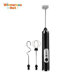 3-in-1 Electric Milk Frothers Handheld Wireless Blender USB Mini Coffee Maker Whisk Mixer Cappuccino Cream Egg Beater Food Blender 3 Speeds Includes Whisk/Frother/Stirrer Heads