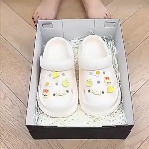 WomenS Summer Lightweight Outdoor Clog Shoes DIY Thick-Soled Cute Home PVC Non-Slip Slippers For Women