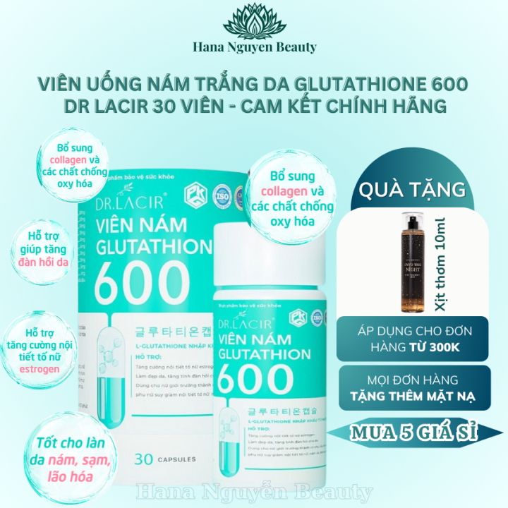 Vin ung trng da glutathione 600 Dr Lacir cam kt hng chnh hng cng ty  30 vin | Lazada.vn