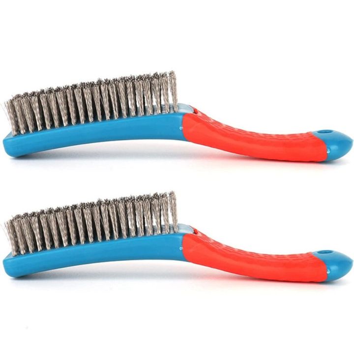 QTWIX Metal Wire Brush Professional Silicone Handle Steel Brush ...