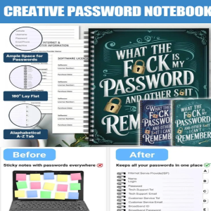 Password Book Personality Visual Elements Codebook Dark Green Tone Easy to Use Cultural Venues