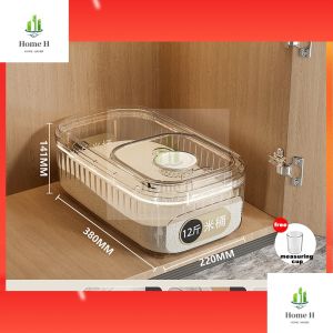 Rice Container Kitchen Rice Bucket With Cup Insect-proof Moisture-proof Sealed Food Storage Box