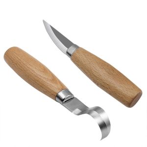2Pcs Wood Carving Tool Alat Pahat Kayu Set / Wood Spoon Carving Knife Chisel Pisau Ukir Kayu Model U Craft Cutter Chip Hand Tools