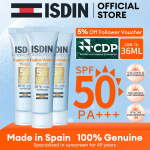 Isdin Face Sunscreen Fotoprotector Fusion Water SPF50+PA+++ Alcohol-free Watery Texture Imported From Spain 12ML/12ML*2/12ML*3
