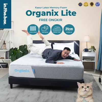 Kasur Latex Springbed Natural Fabric INTHEBOX ORGANIX LITE - FREE Pillow & Mattress Protector Ukuran 90x200 100x200 120x200 140x200 160x200 180x200 & 200x200