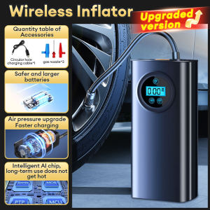 StopGuard Car Air Pump  Rechargeable Tire Inflator Digital Air Compressor for Motorcycles Bicycles Ball