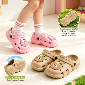 AILEBE Kids Slippers Cute Cartoon Soft Sole Anti-Slip Sandals 2 Ways To Wear Versatile Design Smooth Surface Easy Clean Korean Style Casual Comfort Bata Tsinelas For Boys Girls 2-8 Years