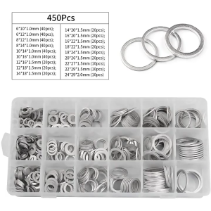 540Pcs Aluminum Flat Washers Silver Round Washers Round Plug with Center Hole for DIY Craft Making Screw Fastening