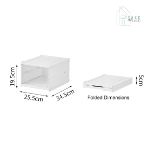 🇸🇬 Ready Stock Foldable Stackable Shoe Storage Box Rack Transparent Organiser Organizer Cabinet with Lid No Installation