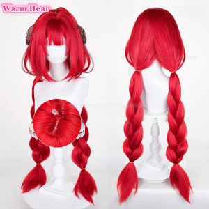 100cm Long Ukinami Yuzuha Synthetic Hair Anime Red Double Ponytail Cosplay Wig Heat Resistant Hair Halloween Party Wigs +Wig Cap2026