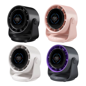 Desk Fan Small Digital Display Fan 4000mAh Fan Bedroom Fan Office Fan Air Cooling Fan Plastic Texture for Bedroom