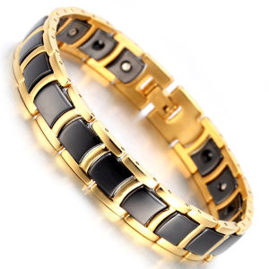 Original simple mens stainless steel high-end ceramic bracelet popular radiation-proof magnet health jewelry birthday gift