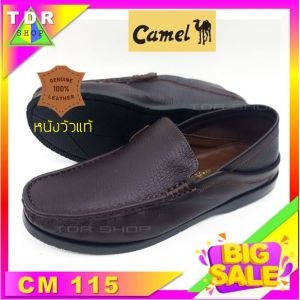 Camel CM 115 รองเท้าคัดชู รองเท้าแบบสวม หนังแท้ สําหรับผู้ชาย สีน้ําตาล รองเท้าใส่ทํางาน ใส่เที่ยว ใส่ออกงาน