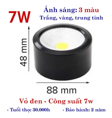 [Bảo Hành 2 năm] Đèn ống bơ nổi ốp trần cao cấp công suất 7w 12w/ ánh sáng 3 màu