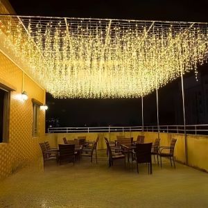 led icicle lamp waterfall lamp ice bar lamp 10m*0.4m curtain lamp decorate the bedroom colorful outdoor household flashing Colored Lights Brightening Engineering Light Holiday lights Copper Lamp Jubilation lce lamp