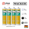 ซิลิโคน กาวซิลิโคน แว๊กเกอร์ อุดรอยแตก ร้าว กันรั่ว กันซึม WACKER sealant GP สีขาว ดำ ใส อลูมิเนียม ยาแนว 280ml. มีกรด. 