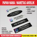 Papan Nama - Nama Dada Bahan Akrilik Berlapis Resin Bening. 