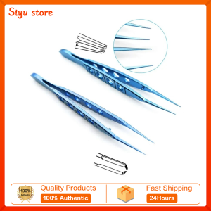 1pcs Ophthalmic Surgery Suturing Tweezer Castroviejo Straight Toothed Forceps with Tying Platforms Ophthalmic Instruments