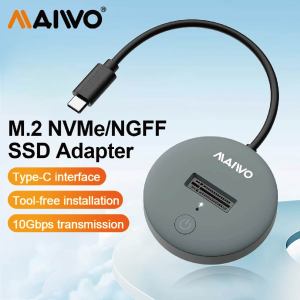 MAIWO SSD Enclosure NVME Docking Station NVMe M.2 SSD Casing USB-C 10Gbps support size 2230 2242 2260 2280 22110 Compatible for heatsink SSD PCIe gen4 UASP screwless dock