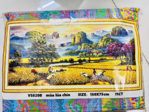 Tranh thêu kín Phong cảnh đồng quê EDB261 EDB283 vs8208