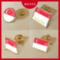 ✙❈♂ Singapore Flag Pin Coat of Arms of Singapore/Singaporeans Flag National Emblem Brooch/Badges/Lapel Pins. 