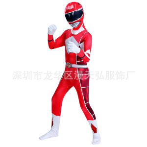 Cross-border dinosaur team tights extraordinary team red blue onesie halloween cosplay costume gifts