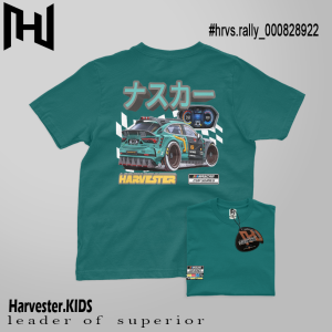 Kaos anak laki laki nascar mobil Harvester Rally Hijau Tosca Usia 2-12 Tahun cotton combat 30s premium distro murah