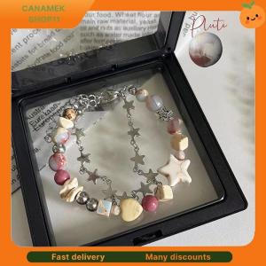 ❣️❣️❣️ Harajuku Star Bracelet Girl Pentagram Pearl Beaded Bangle For Women Vintage Aesthetic Charm Bracelet Accessories Jewelry Gift