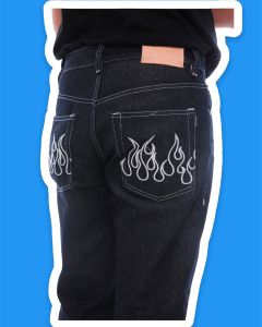 CELANA DENIM SALVADGE WEIRD BLUE BLACK INDIGO
