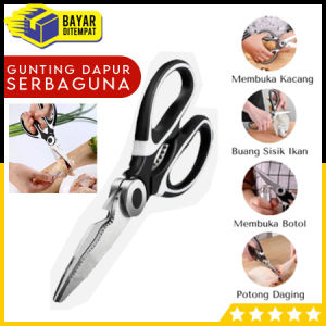 Gunting Dapur Serbaguna Multifungsi Potong Daging Ikan Sayur Buka Botol