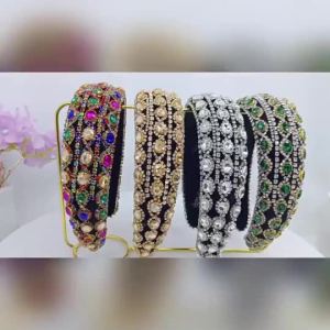 Baroque Crystal Hair Bands for Women Girls – Elegant Elastic Headbands Fashion Hair Accessories for Party Daily Wear