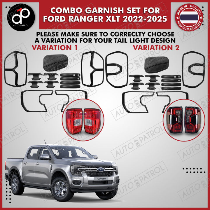 Ford Ranger R1 Combo FORD RANGER (XLT) 2022-2025 Combo Set Garnish Matte Black Cover (Made ...