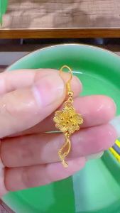 [ Premium Selection ] Gold-Plated Earrings High-End Niche Earrings for Women Long-Lasting Color Imitation Yellow Metal Tassel Earrings Copper Accessories