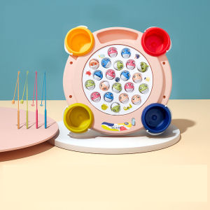 Đồ chơi câu cá 4 xô đựng cá vui nhộn có nhạc Đồ chơi câu cá có 4 khay đựng màu sắc tươi tắn 21 cá con