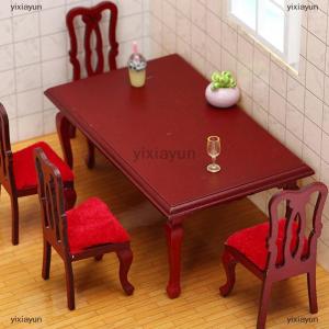 [COD] yixiayun 1 Piece DIY Accessories Miniatures Wooden Retro Simulation Dining Table Chair 1:12 Dollhouse Furniture Toy