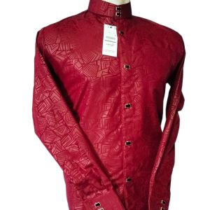 koko sultan terbaru warna marun kemeja pria premium baju lengan manset panjang kancing snap