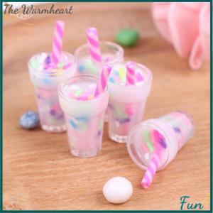 【The Warmheart】 5Pcs 1:12 Dollhouse Miniature Cream Drinks Bottles Model Dolls Kitchen Food